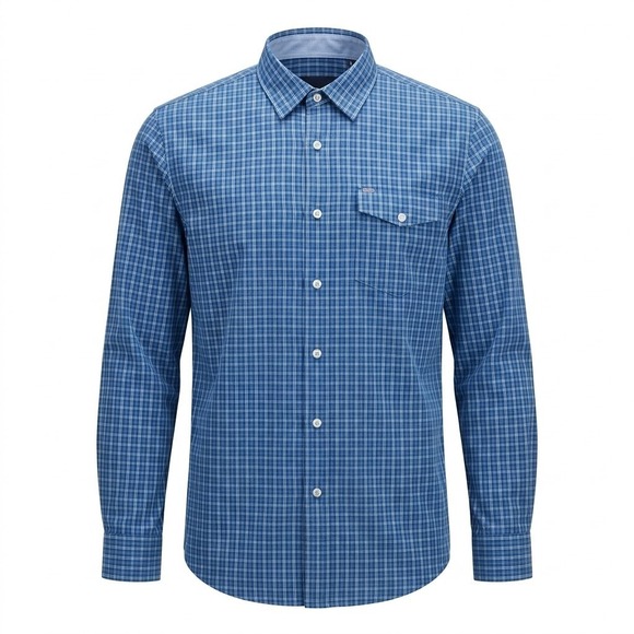 Criquet Other - Criquet Mens Blue Plaid Western Pearl Snap Performance Shirt Large - CJ